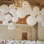 boules papier blanc rayures horizontales modernes mariage anniversaire halloween 20pcs clips