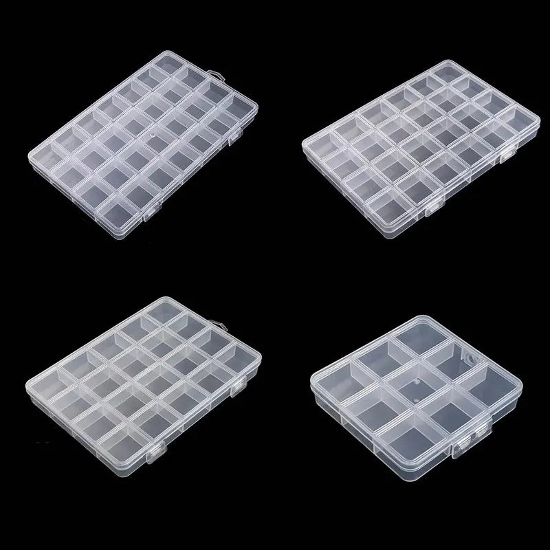 boîte rangement transparente moderne pratique poignée grille 13.2cm 22.3cm plastique organiser bijoux petits objets