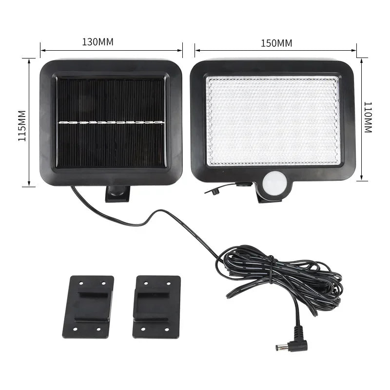 lampe murale solaire led moderne commande distance ip65 protection abs matériaux noir