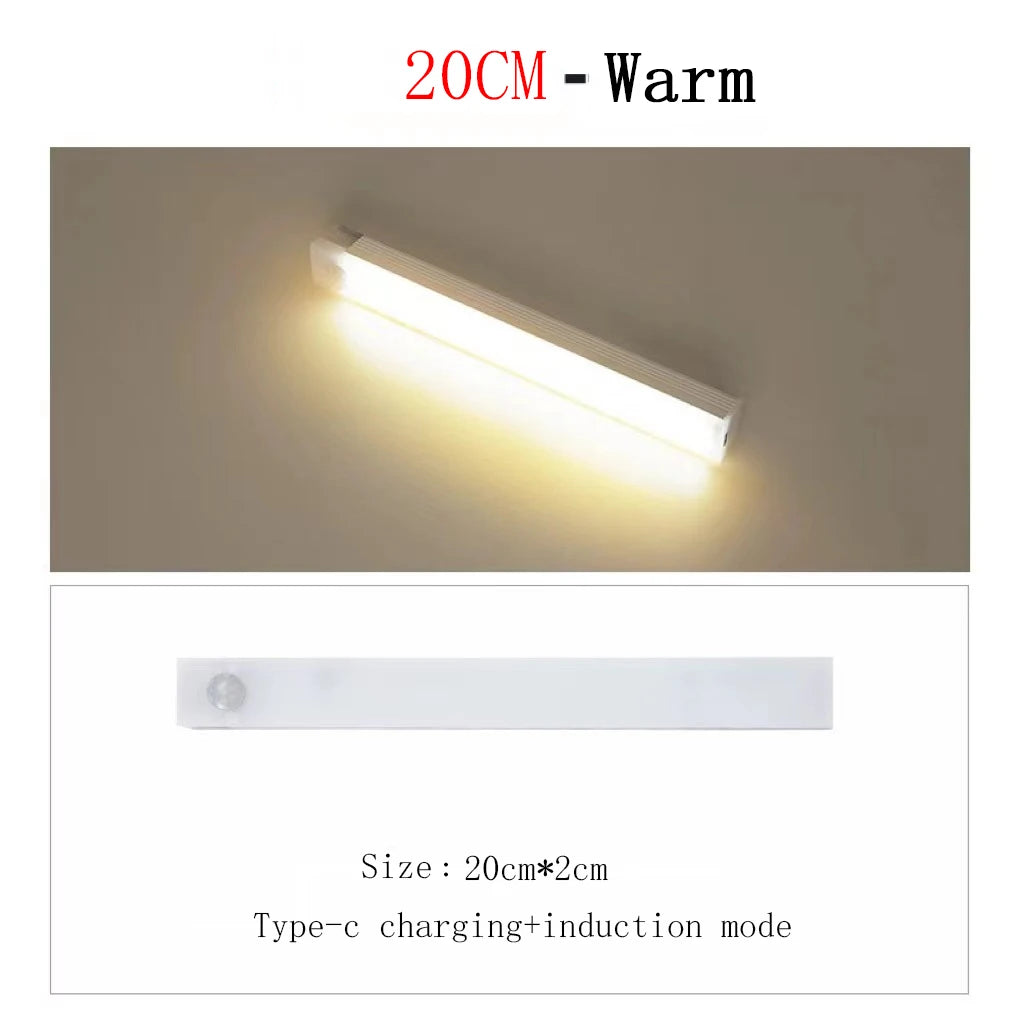 lampe led rechargeable aimantée détecteur mouvement 50cm 30cm 20cm 10cm blanc moderne autonomie