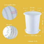 pots fleurs modernes blancs double couche transparents grille dimensions 12cm 16cm