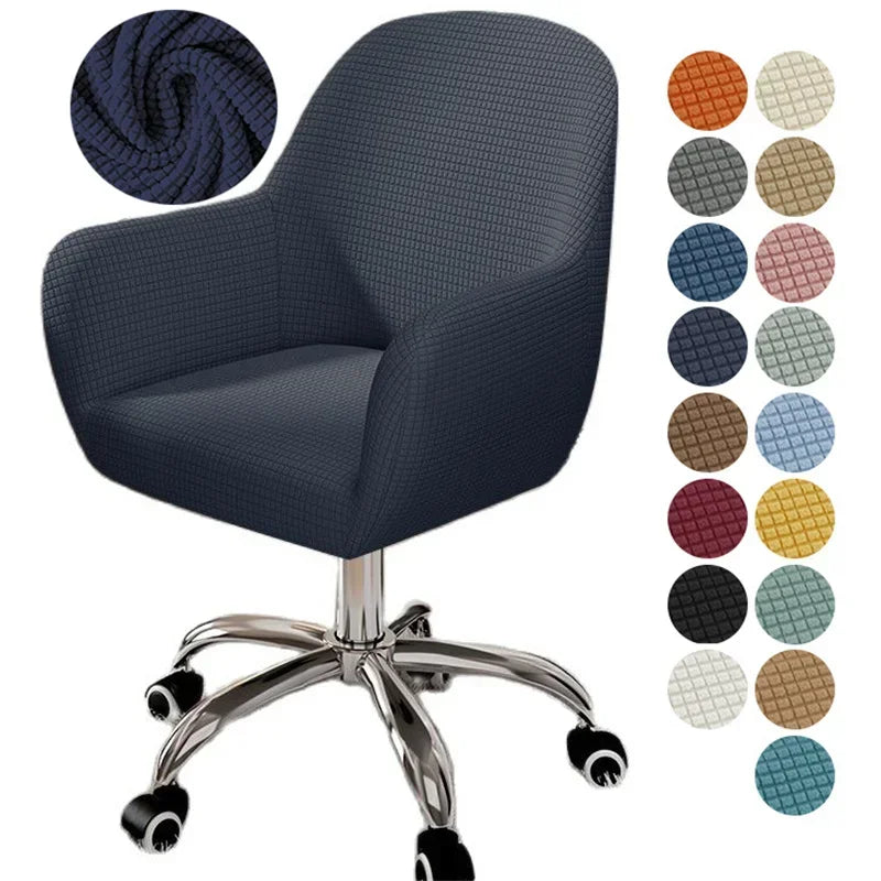 chaise moderne couverture tissu carreaux beige clair protection polyester elasthanne