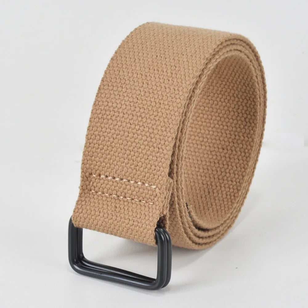 ceinture tissu unisexe beige simple boucle noire opacite 110cm 130cm black brown grey pink