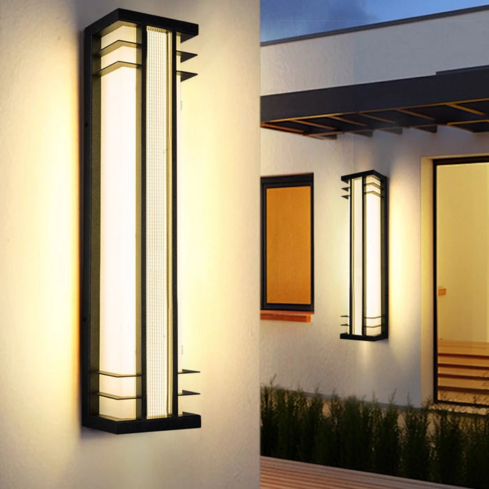 lampe murale moderne led ip65 acier inoxydable noir beige 16x30 16x45 16x60 16x75
