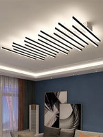 luminaire led moderne noir blanc minimaliste barreaux lisses opaques semi encastré