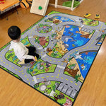tapis jeu enfants moderne motifs géométriques couleurs multiples utilisation maison extérieur