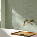 carreaux mural pvc vert clair rayures horizontales modernes autoadhésifs cuisine salle bain