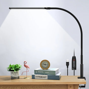 lampe flexible noir moderne clips réglable 10 niveaux luminosité USB