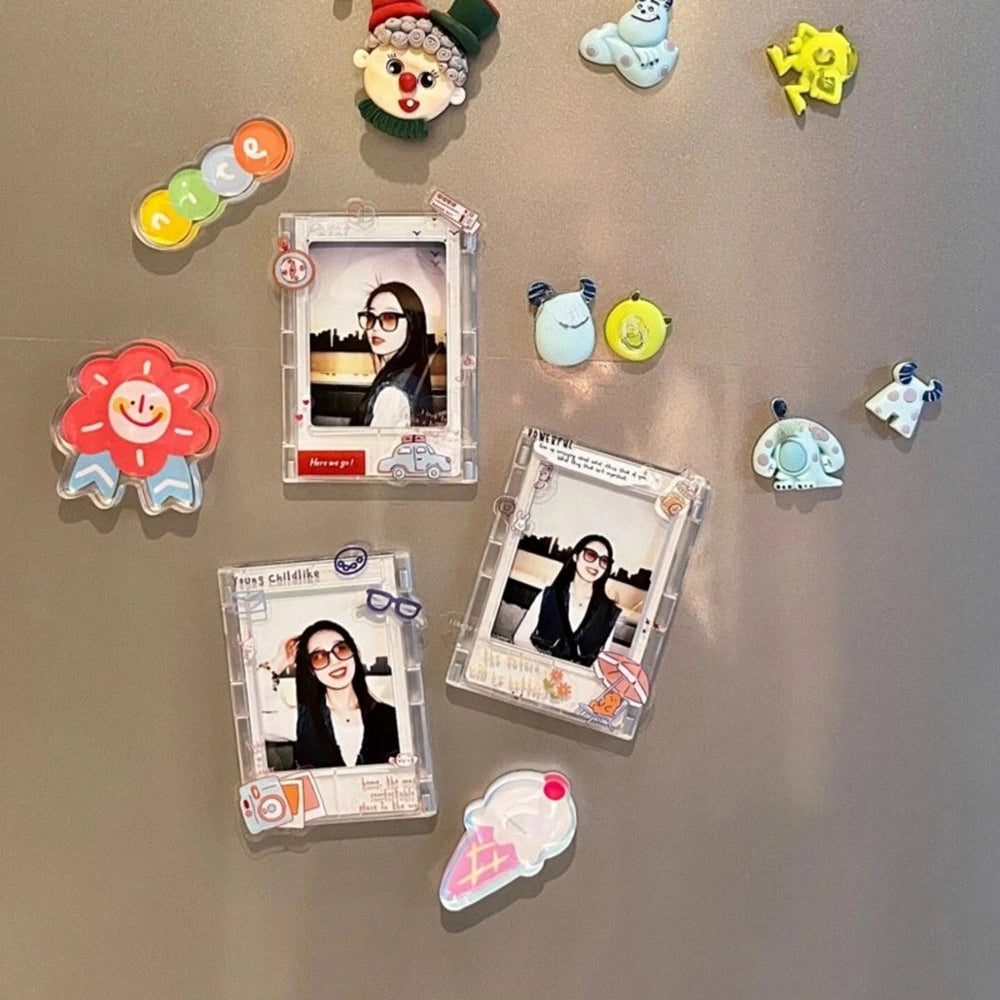 cadres photo aimants couleurs modernes étoiles coeurs triangles transparents photo frame porte portrait minimalist