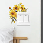 autocollant mural décoration plante fleur verte feuille moderne chambre salon pvc blanc