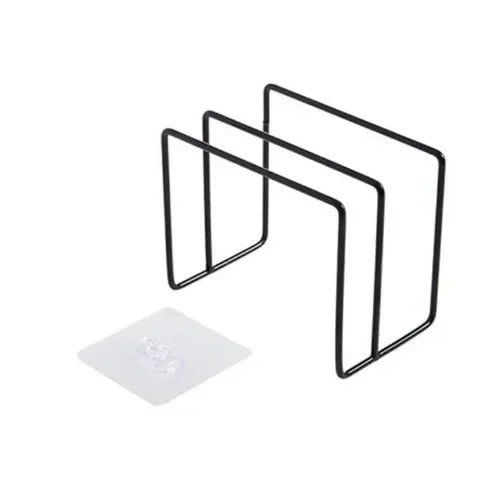 porte plaque cuisson porte serviette porte couvercle adhésif moderne minimaliste bois naturel noir