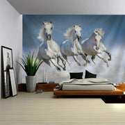 tapisserie murale chevaux mouvement sable eau lumière nature bohème décoration intérieure artistique
