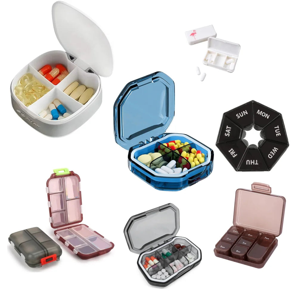 boîte rangement pilules semaines transparente moderne compartiments rigidifiants couvercle pratique portable voyage