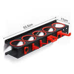 support mural bouteilles nettoyant noir rouge clips organisation garage pratique fonctionnel