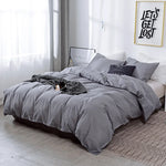 ensemble literie polyester uni noir gris moderne taie oreiller housse couette qualité