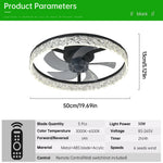 ventilateur led moderne télécommande blanc doré noir strass floral élégant chambre salon