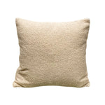 coussin carré moderne texture bouclée beige clair 45x45cm respectueux environnement fixations yeux