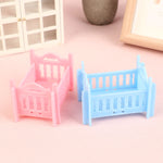 lit poupée barreaux arc decoratif set deux couleurs rose bleu clair maison poupées accessoire