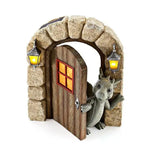 ornement résine dragon gris beige éclairé papillon livre ouvert mur jardinextérieur fantastique médiévalcharmant