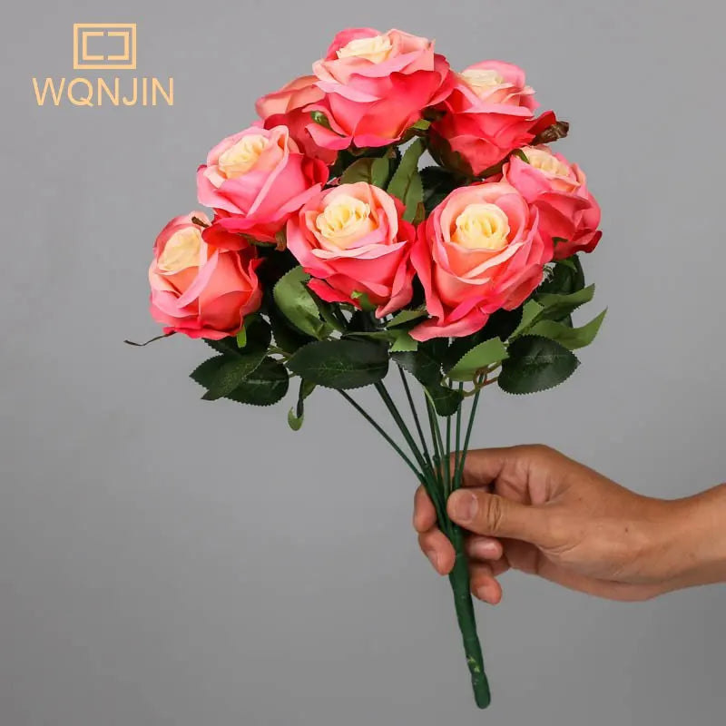 bouquet roses artificielles violettes decoration maison anniversaire mariage fete pendaison cremaillere intérieur