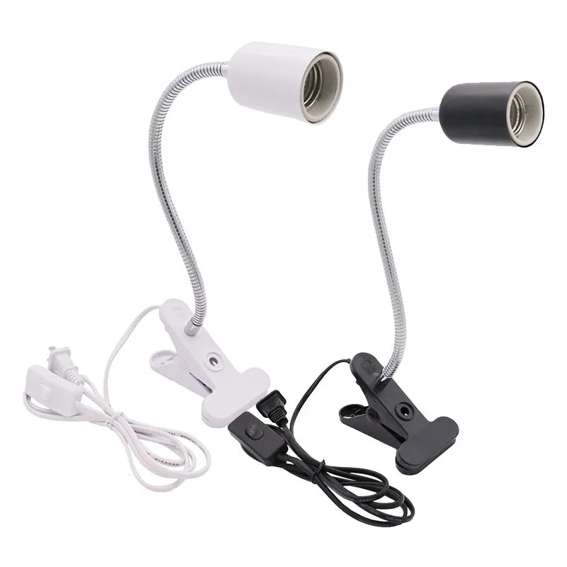 lampe pince e27 câble 1.8m blanc noir moderne reptiles animaux compagnie clip thermique uva