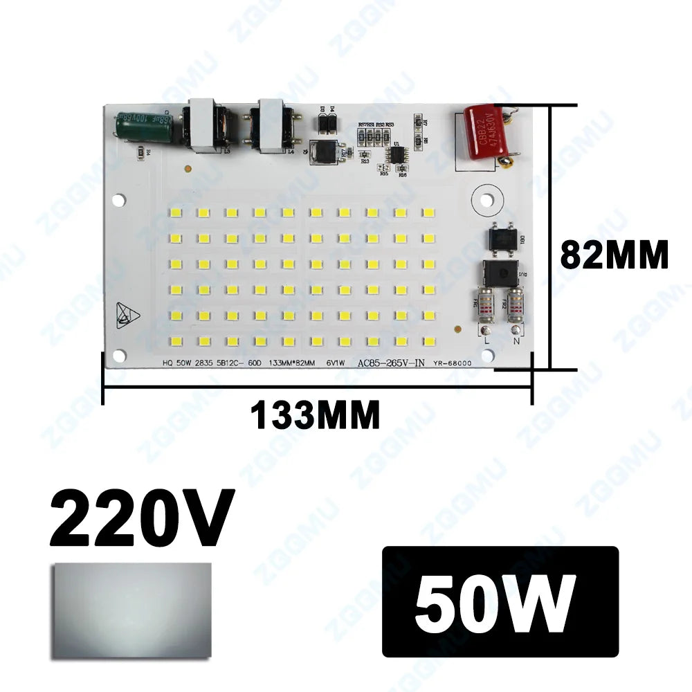 carte led 200w 150w 100w 50w 30w 10w blanc vert rouge noir 6000k driver