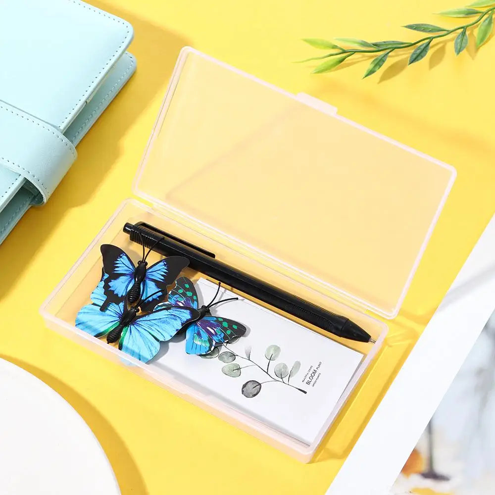 boîtes rangement transparentes empilables clips moderne papillons stylos organisation gọn/vnd