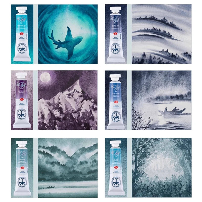 peinture l'aquarelle violet gris marron clair opacité artiste débutant palette trois couleurs résistance lumière