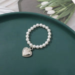 bracelets blanches argent pendentif cœur classique vintage poupées accessoires filles adolescents