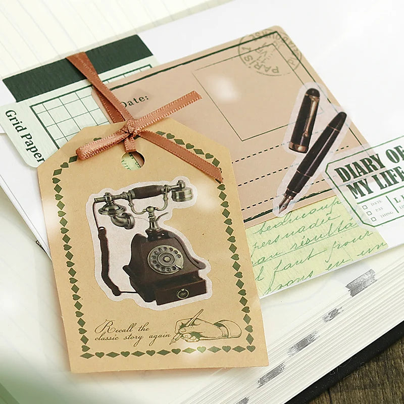 stickers vintage motifs floraux partitions musicales cartes postales journaux intimes bloc notes ornements anciens