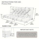 coussin balançoire imperméable bleu marine tufté moderne chaînes métalliques 120cm 100cm hand wash only