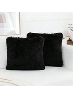 housses coussin décoratives peluche polyester moderne fermeture glissière bleu noir rose violet orange blanc