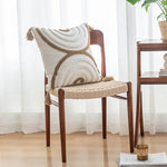 coussin moderne géométrique brodé 45x45cm 30x50cm blanc beige boho chic adhésif zippable amovible lavable
