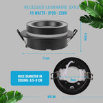 Spot encastrable LED noir blanc moderne clips rond 220V 249 2000 lumens