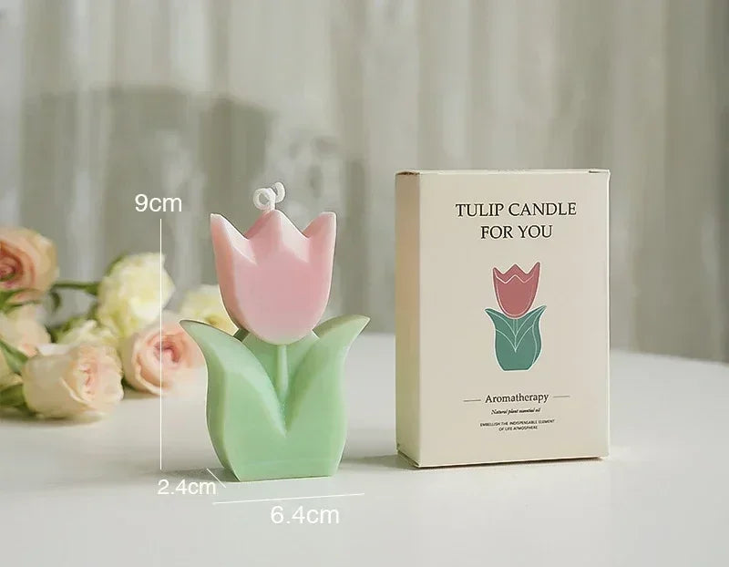 bougies aromatiques tulipes parfumées rose verte jaune rouge violet moderne minimaliste casańdecor festive gifts