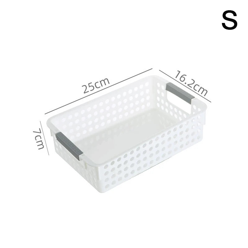 paniers rangement plastique blanc perforations carreaux moderne minimaliste utilitaire officesupply