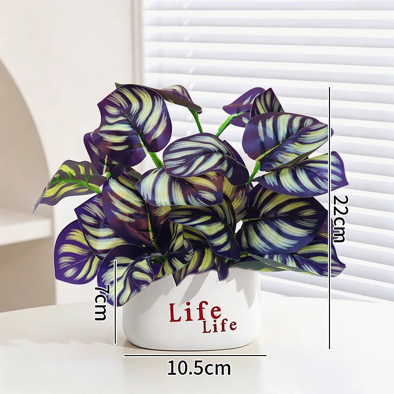 plantes artificielles vertes moderne pots blancs décoration intérieure feuilles variées minimaliste