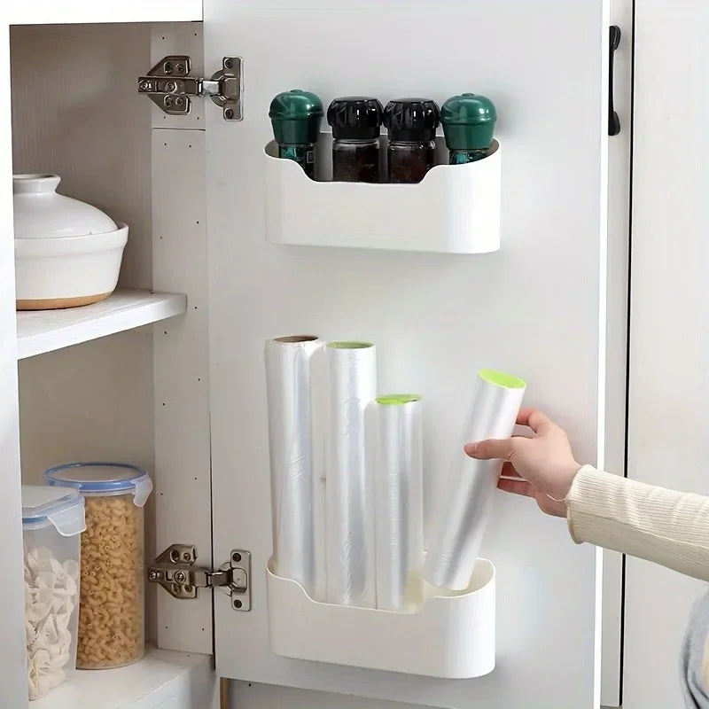 organisateur mural blanc minimaliste moderne rangement rectangle plastique adhésive épices magazines beaute toilettestylos diverseobjets