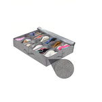 boîte chaussures pliable gris moderne poignées 12 16 paires tissu noir