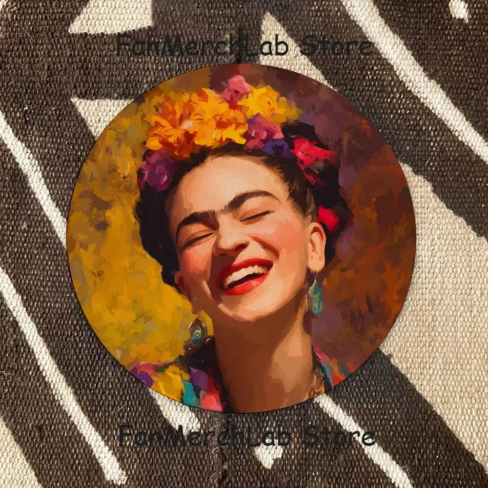 coasters bois illustrés frida kahlo multicolores fleurs artistiques écofriendly table cuisine