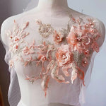 applique textile brodée fleurs violet rose blanc adultes femmes