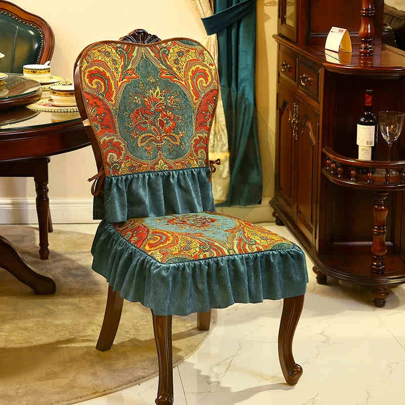 coussin chaise vintage imprimé floral paisley marron rouge bleu beige fixations mariage