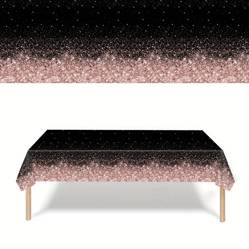 nappe jetable noire rose gold paillettes festive mariage anniversaire dégradée étoilée opaques festives glamour