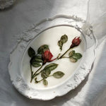 cadre miroir silicone ovale décor floral brillant or blanc classique baroqueintérieur décoration affichage bijoux