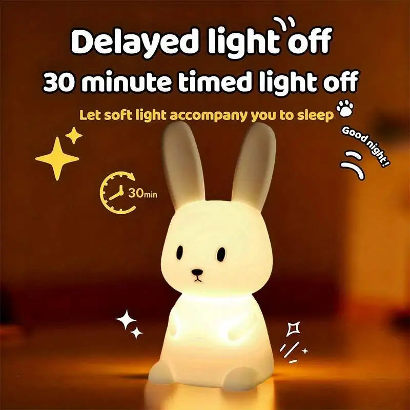lampe table lapin blanc moderne veilleuse tactile sans fil certification rohs lumière douce chambre
