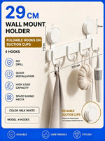 porte sacs mural blanc lait crochets pliables ventouse moderne minimaliste salle bain cuisine