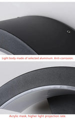 lampe murale extérieure moderne induction capteur mouvement PIR hydrofuge LED noir blanc doré