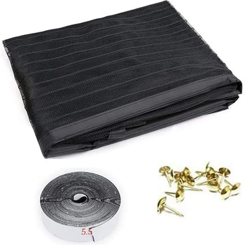 rideau porte anti moustiques noir maille fine opacité moderne velcro poids gravitationnels