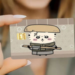 autocollants carte credit dessin anime kawaii motifs alimentaires bordures colorées