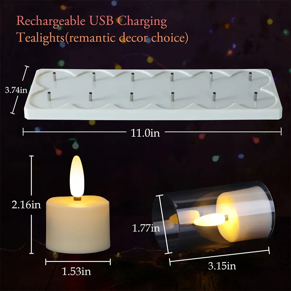 bougies led rechargeables sans flamme blanc modernes télécommande décoration intérieure noël mariage